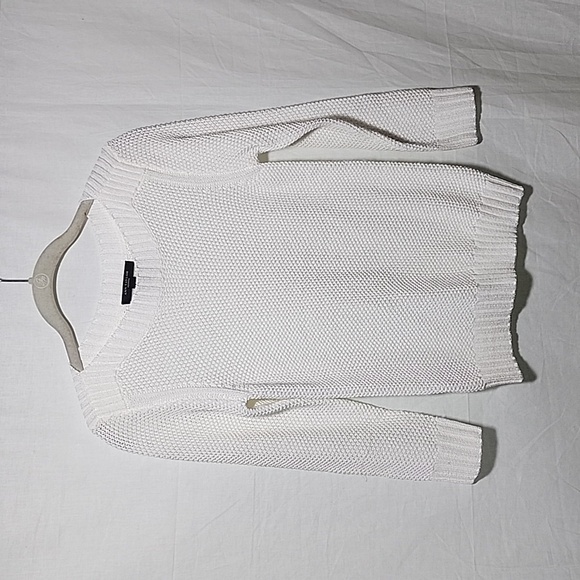 💕ann Taylor Loft White Knit Crochet Sweater - Picture 1 of 7